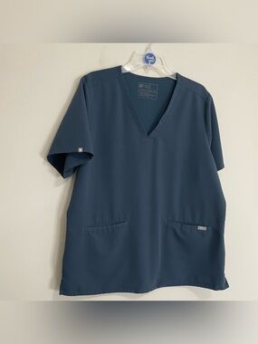 FIGS Blue Gray‎ V-Neck Scrub Top ~ Size XXL~ Medical Staff